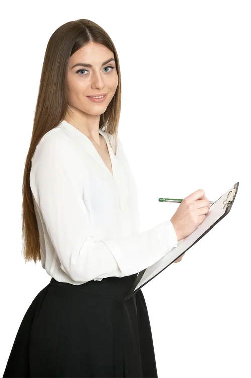 Asesora comercial lista para agendar tu cita
